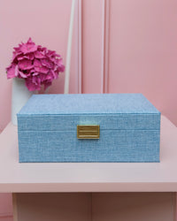 Louise linen-effect jewelry box - outlet