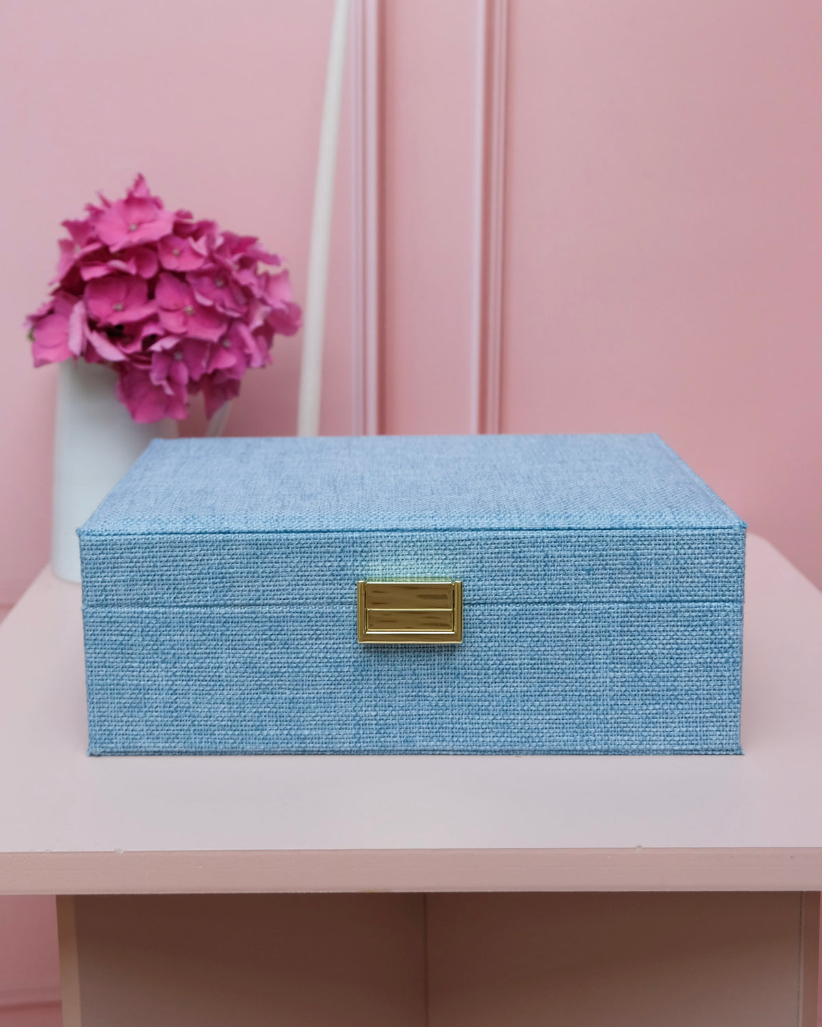 Louise linen-effect jewelry box - outlet