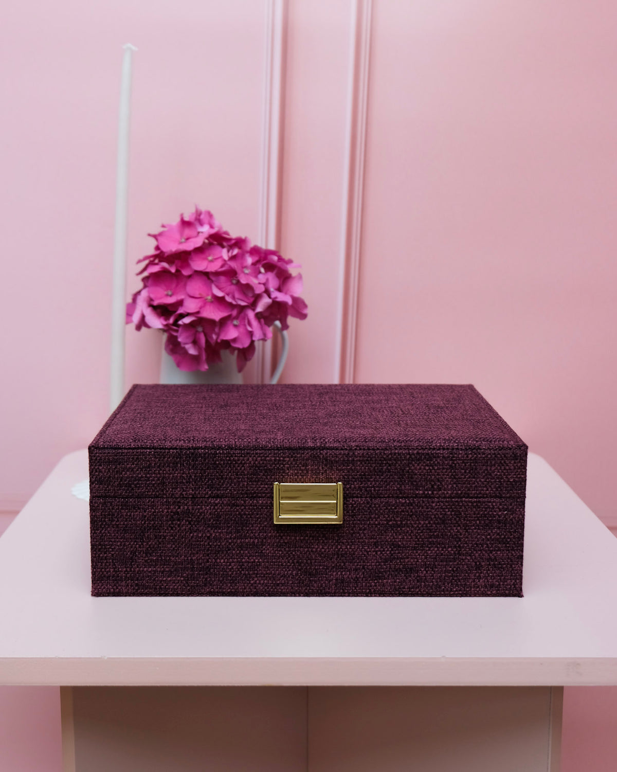 Louise linen-effect jewelry box - outlet