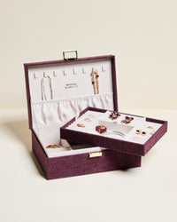 Louise Linen-Look Jewelry Box