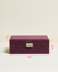 Louise Linen-Look Jewelry Box
