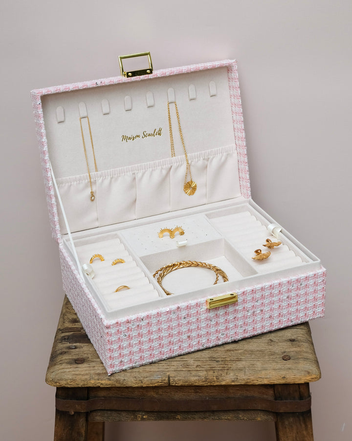 Louise houndstooth jewelry box