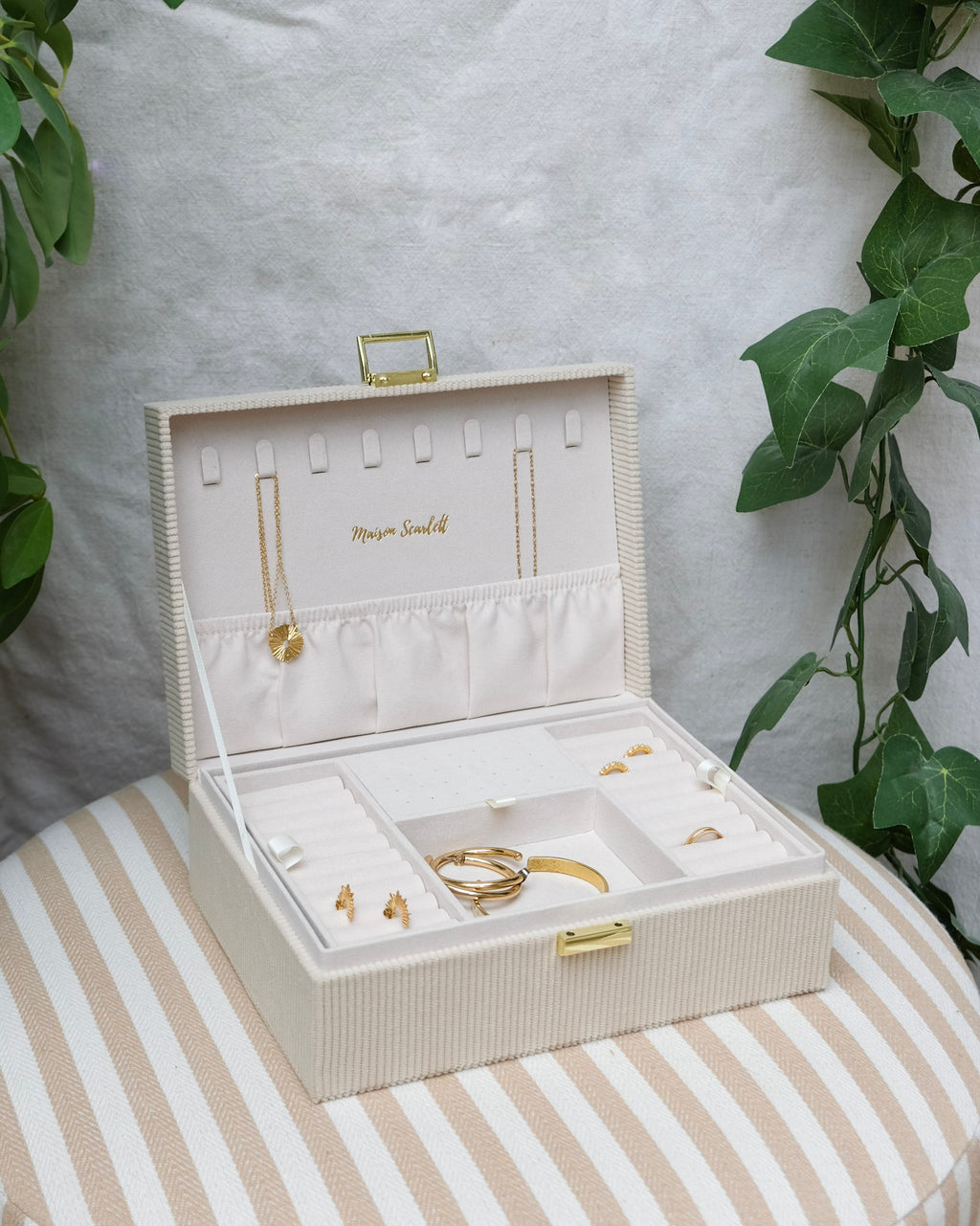 Louise Corduroy Jewelry Box - Outlet