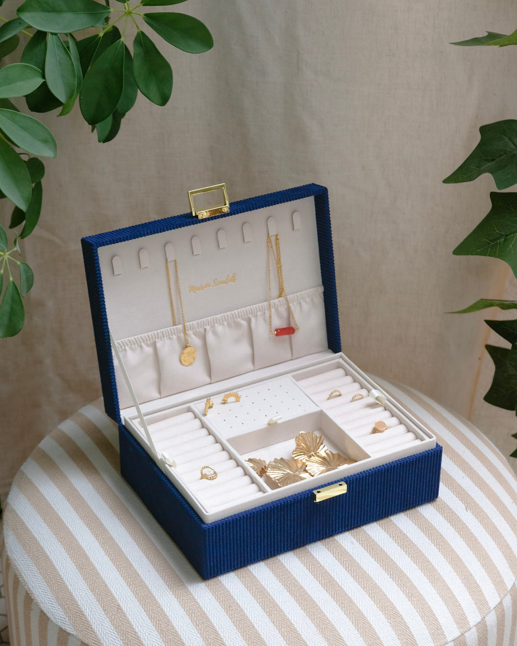 Louise Corduroy Jewelry Box - Outlet