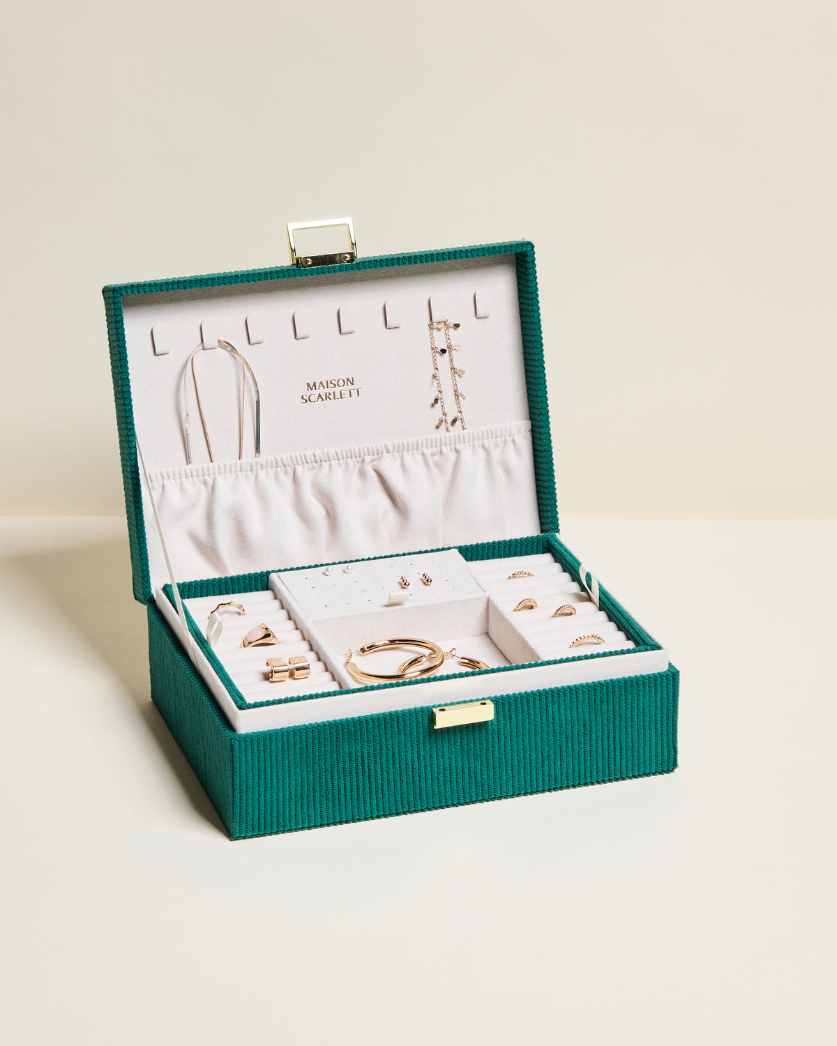 Louise corduroy velvet jewellery box