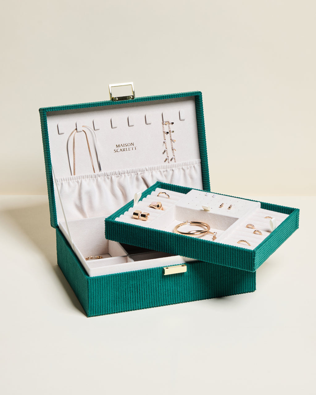 Louise corduroy velvet jewellery box