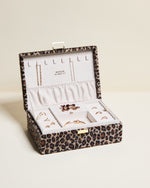 Louise leopard-print velvet jewellery box