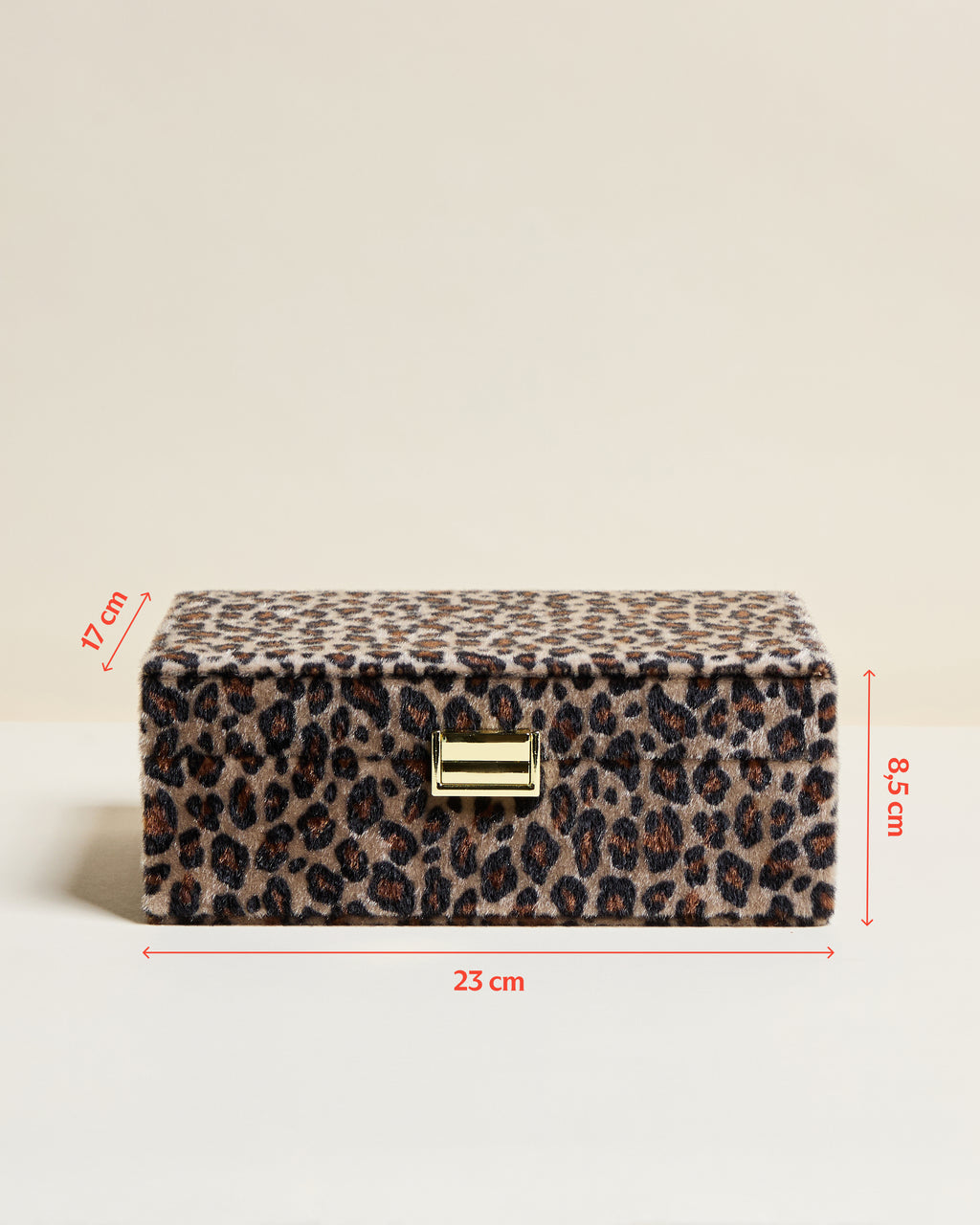 Louise leopard-print velvet jewellery box