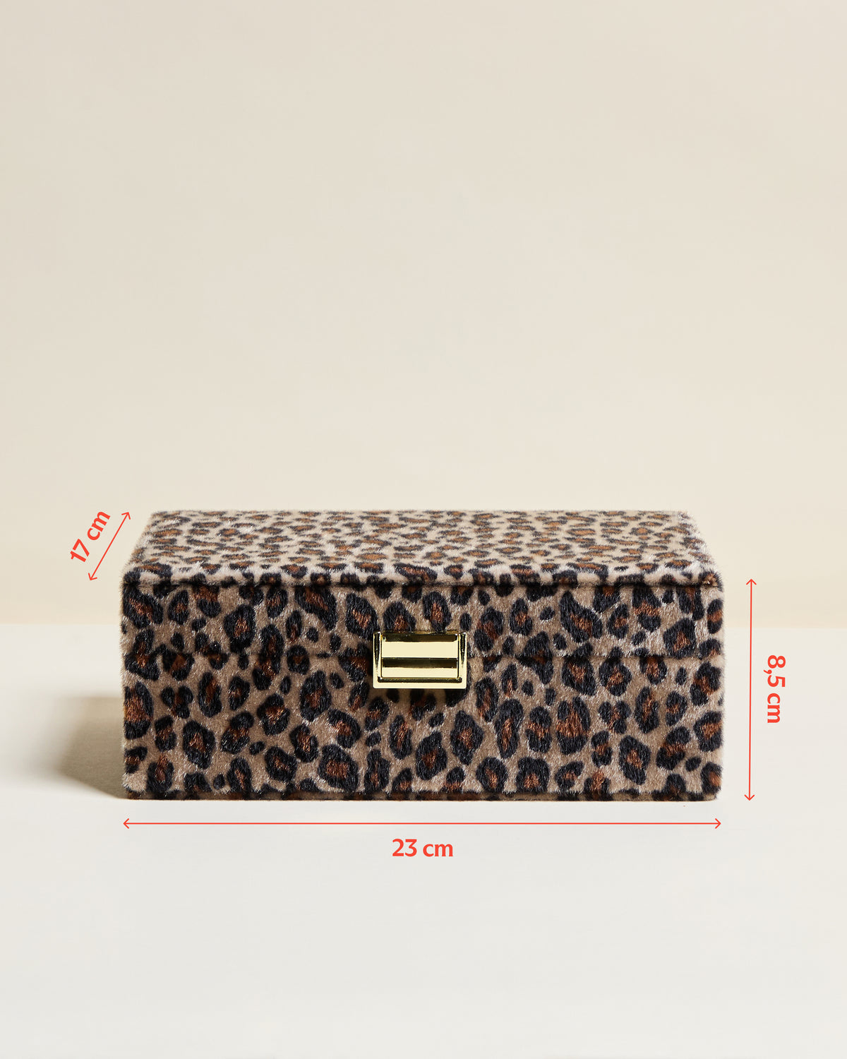 Louise leopard-print velvet jewellery box