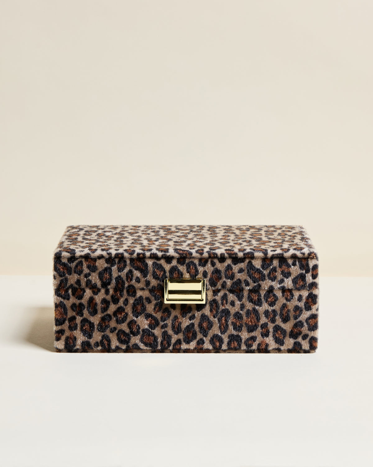 Louise leopard-print velvet jewellery box
