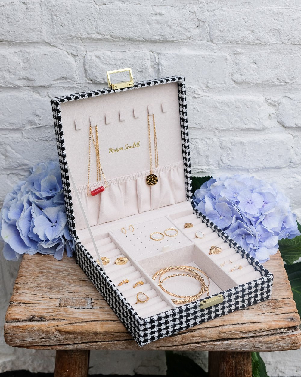 Anne houndstooth jewelry box - outlet