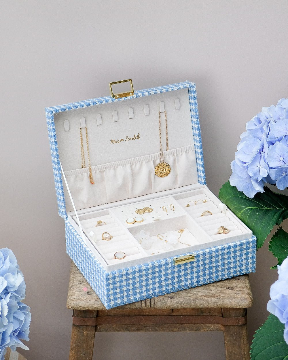 Louise Houndstooth Jewelry Box - Outlet