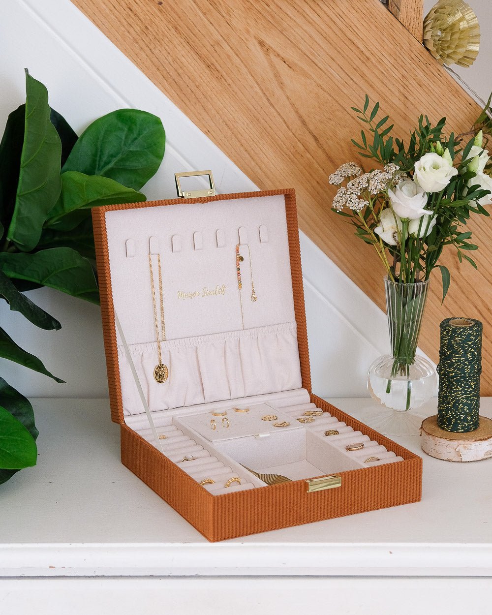 Anne corduroy jewelry box - outlet