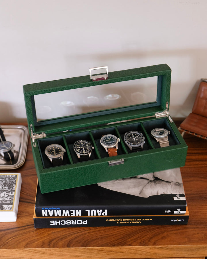 boite pour 5 montres verte