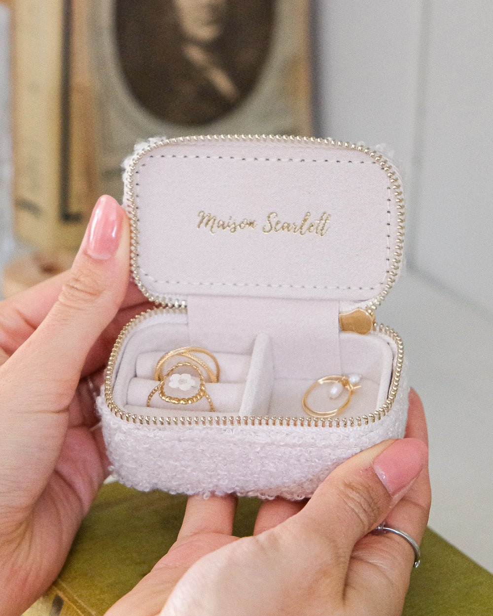 Marie Mini Fleece Travel Jewelry Box - Outlet