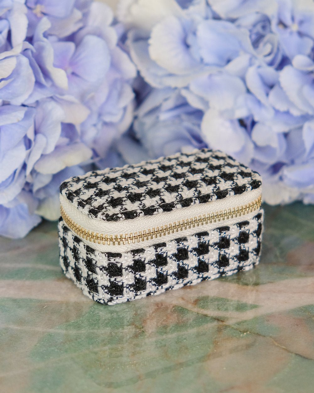 Marie mini houndstooth travel jewelry box - outlet