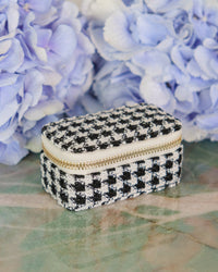 Marie mini houndstooth travel jewelry box - outlet