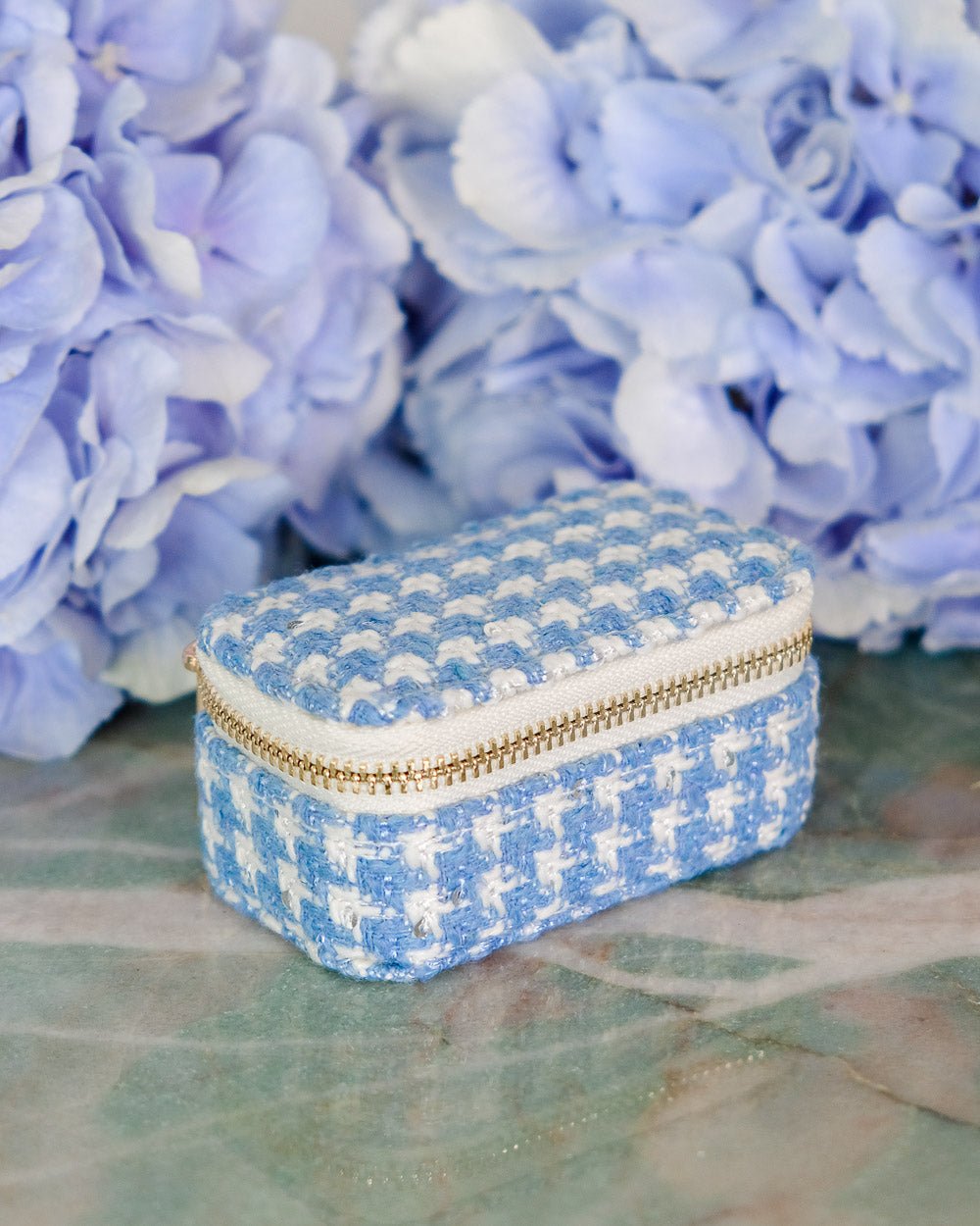 Marie mini houndstooth travel jewelry box - outlet