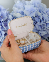 Marie mini houndstooth travel jewelry box - outlet