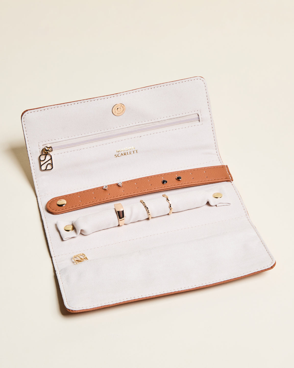 Catherine PU leather travel jewelry pouch