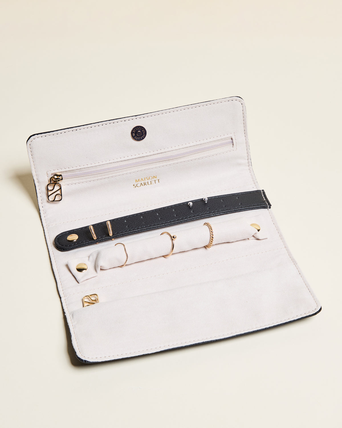 Catherine PU leather travel jewelry pouch