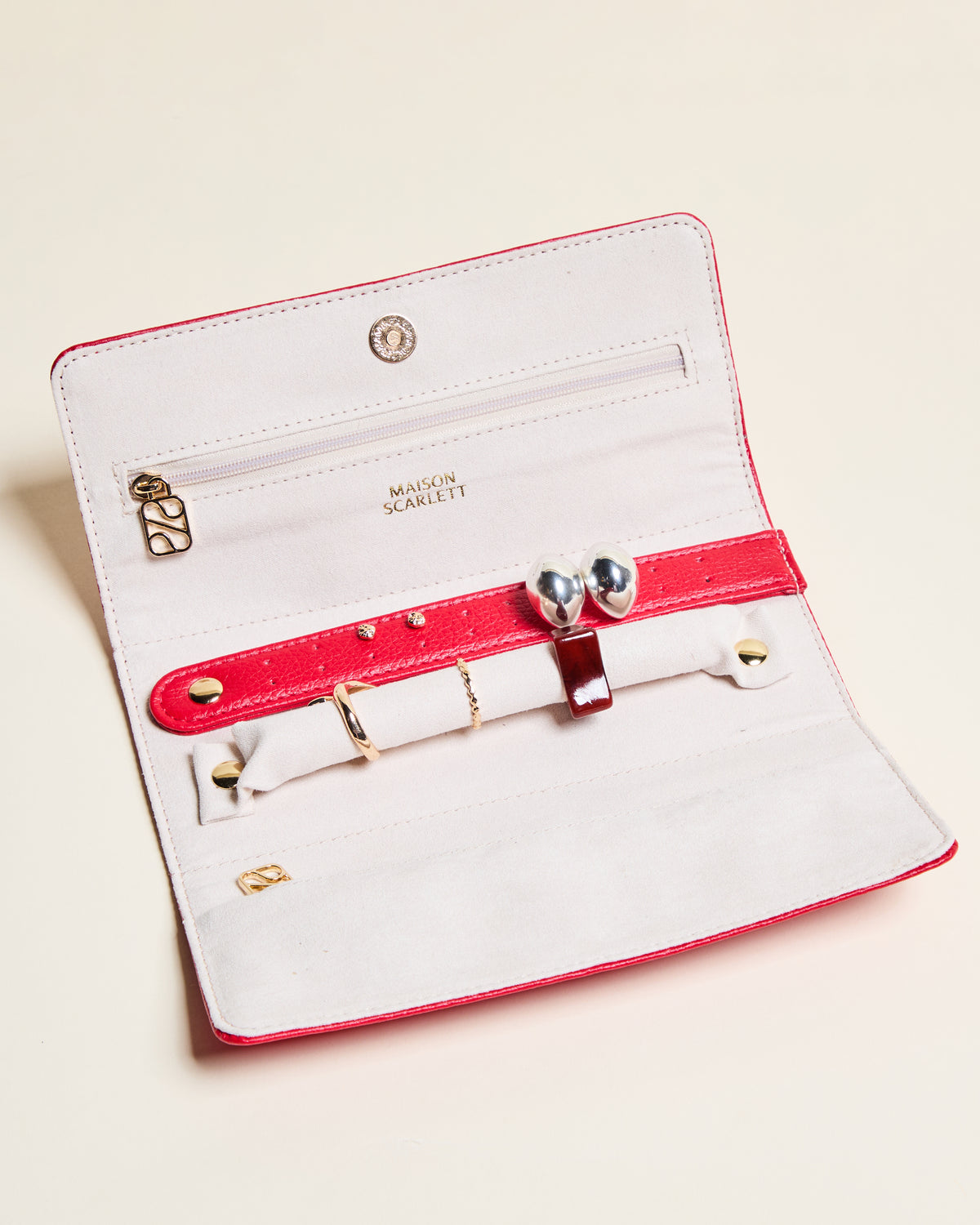 Catherine PU leather travel jewelry pouch