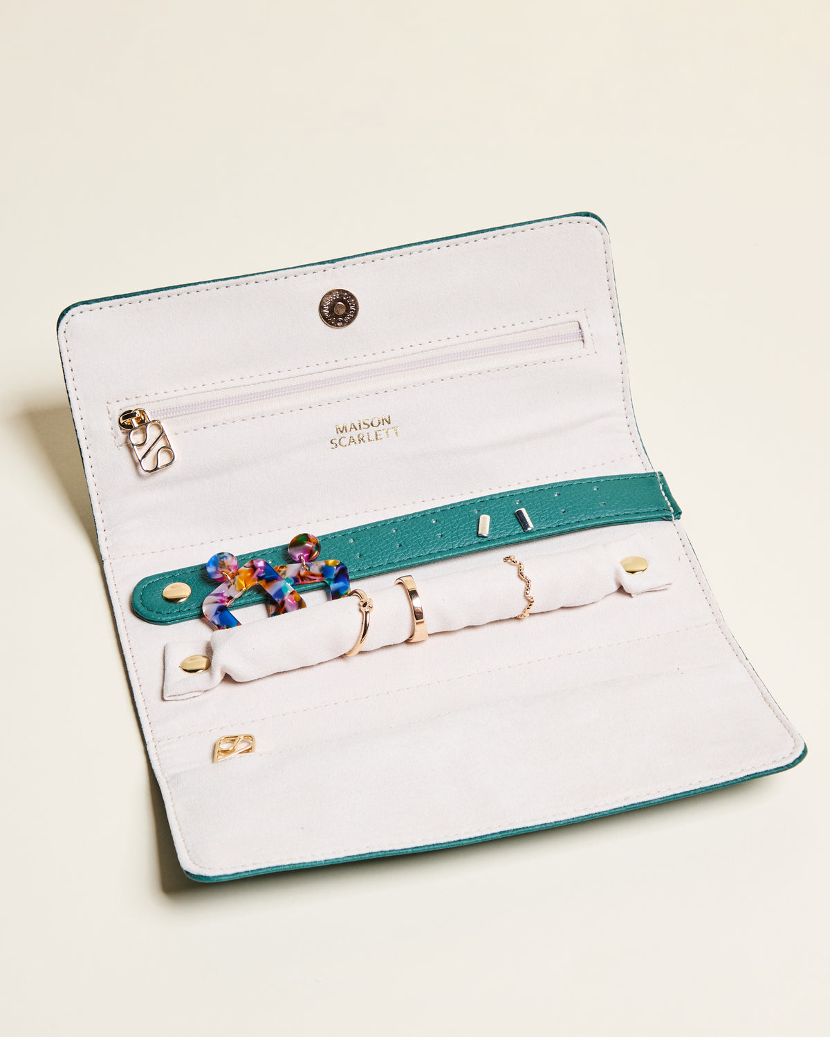 Catherine PU leather travel jewelry pouch