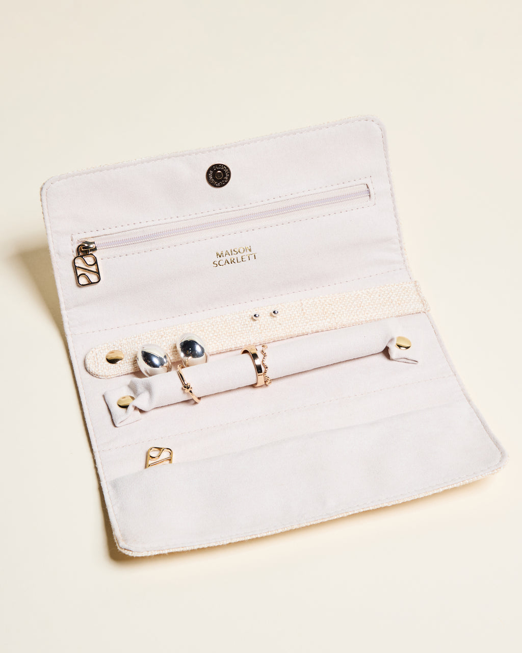 Catherine Linen-Look Jewelry Pouch