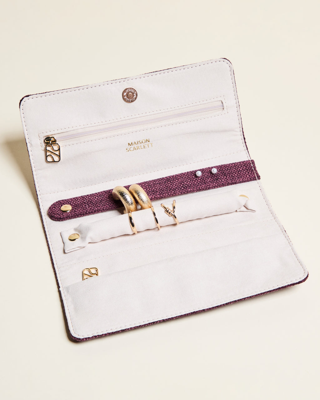 Catherine Linen-Look Jewelry Pouch