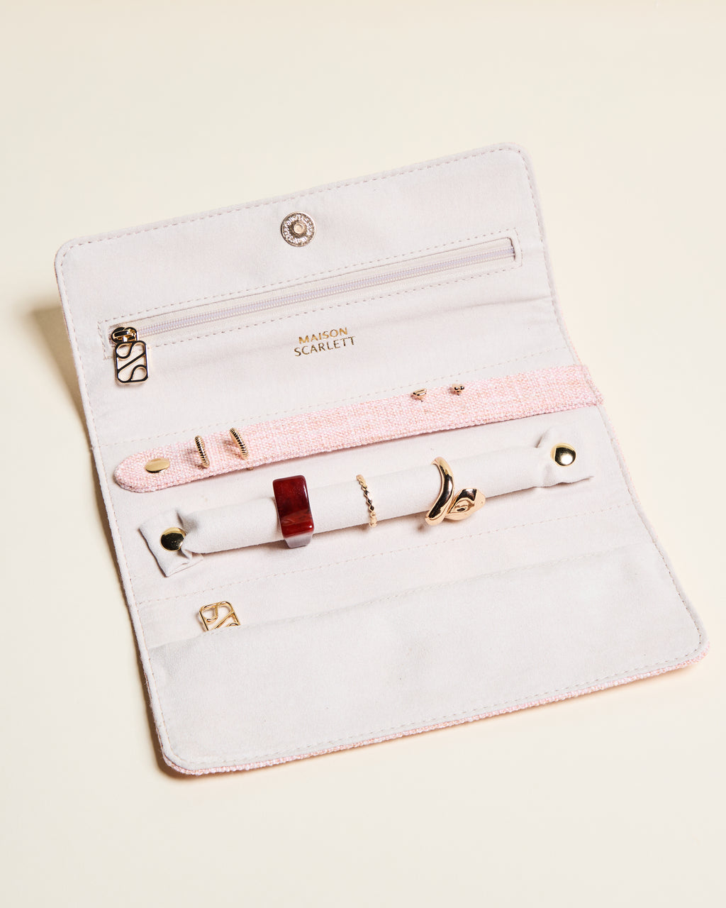 Catherine Linen-Look Jewelry Pouch