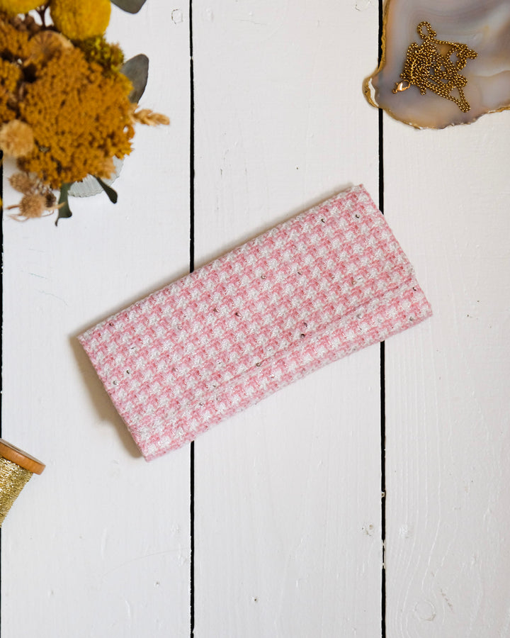Catherine houndstooth travel jewelry pouch