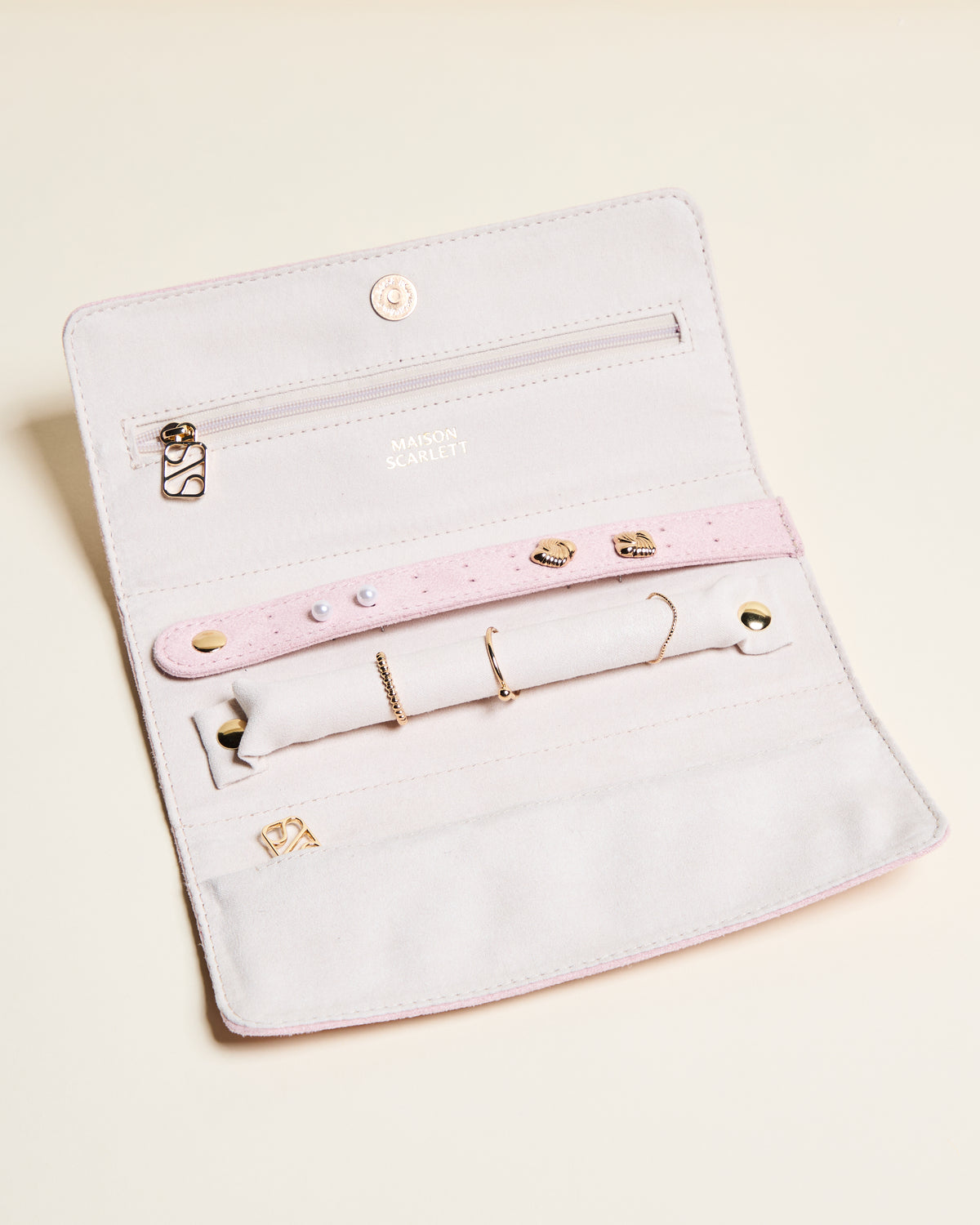 Catherine velvet travel jewelry pouch