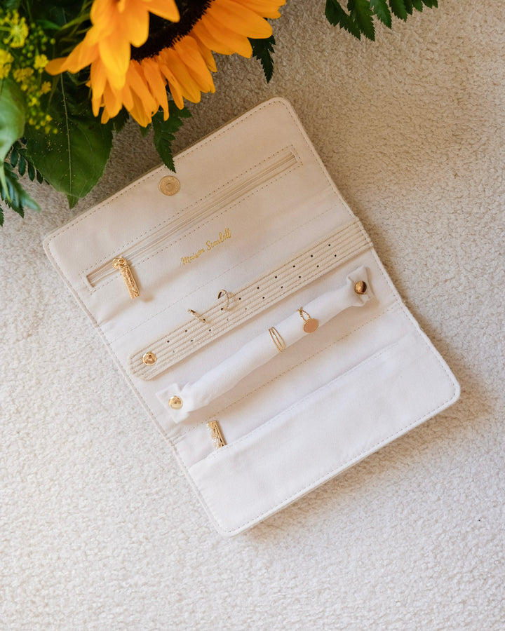 Catherine corduroy travel jewelry pouch