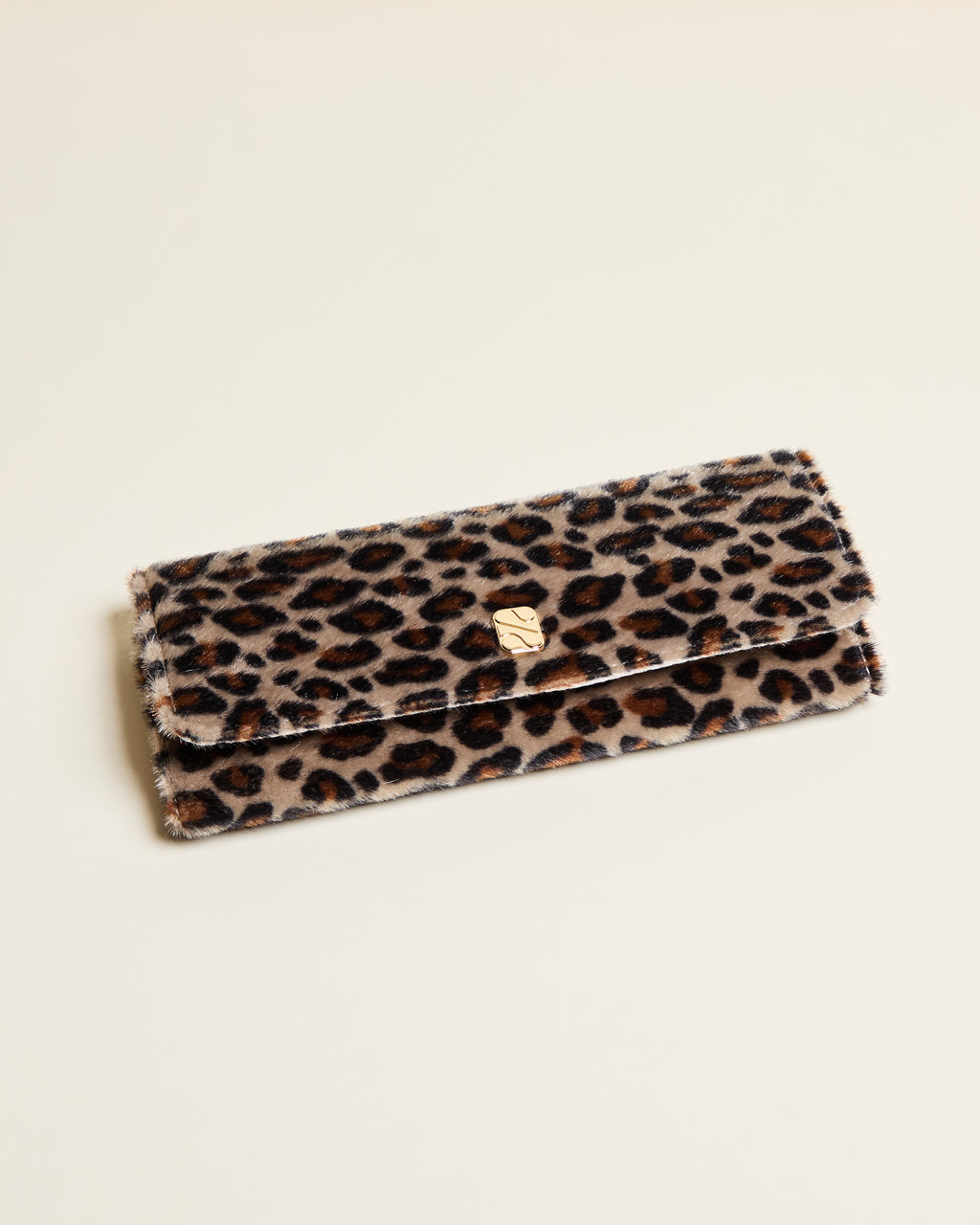 Catherine leopard velvet jewelry pouch