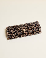 Catherine leopard velvet jewelry pouch