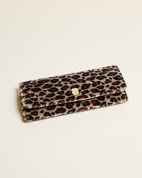 Catherine leopard velvet jewelry pouch