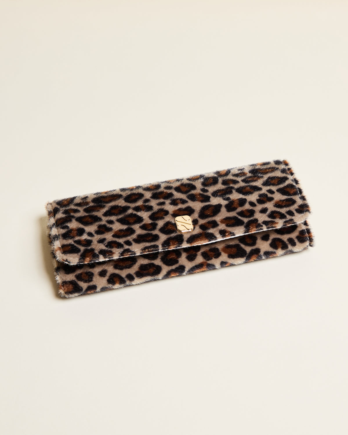 Catherine leopard velvet jewelry pouch