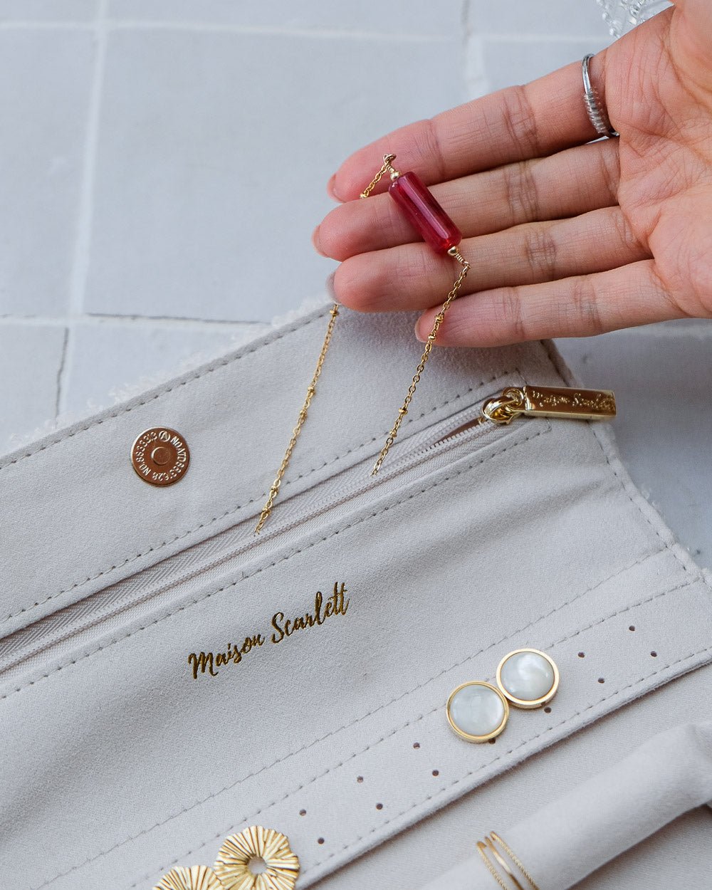 Catherine teddy travel jewelry pouch