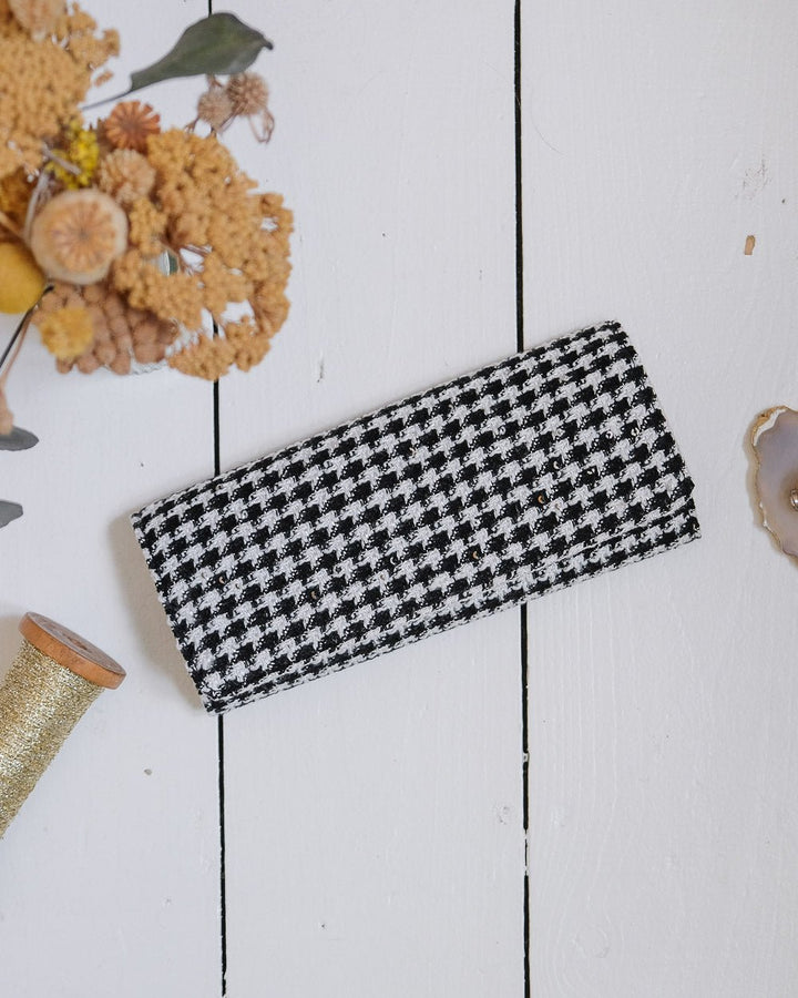 Catherine houndstooth travel jewelry pouch