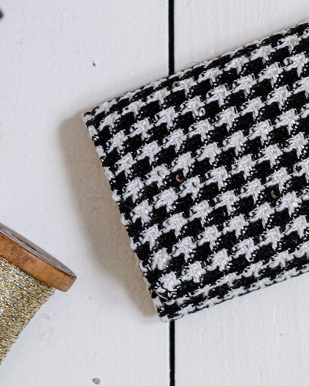 Catherine houndstooth travel jewelry pouch