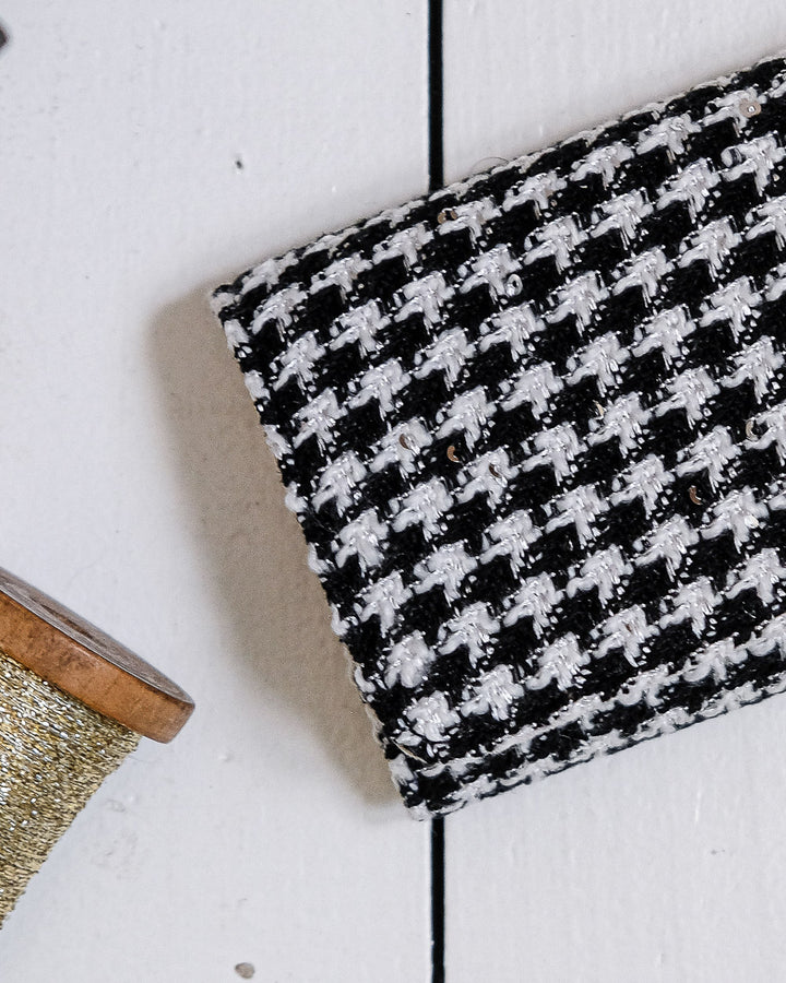 Catherine houndstooth travel jewelry pouch