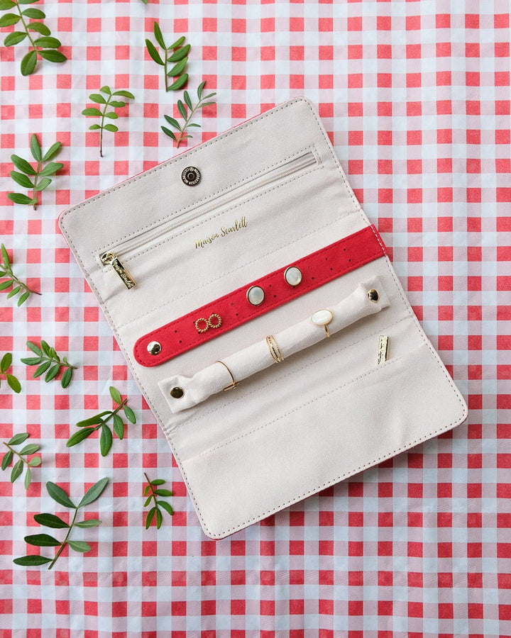 Catherine velvet travel jewelry pouch