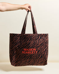 Chocolate Zebra Tote Bag