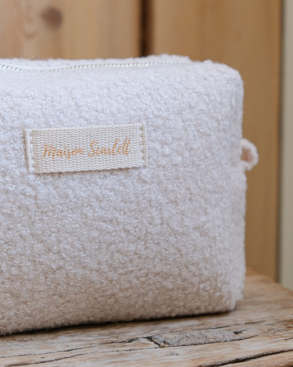 Charlotte faux-shearling toiletry bag - outlet
